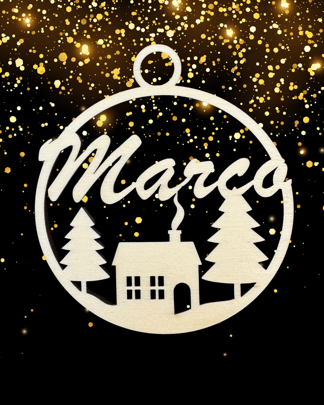 Pallina di Natale in Legno con Nome Personalizzato