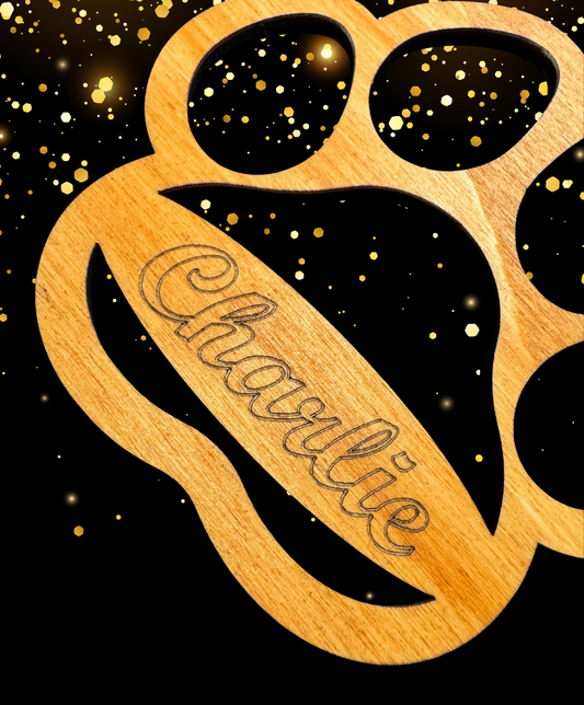 Pallina in legno personalizzata a forma di zampa