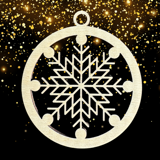 Set Palline di Natale in Legno – Fiocchi di Neve