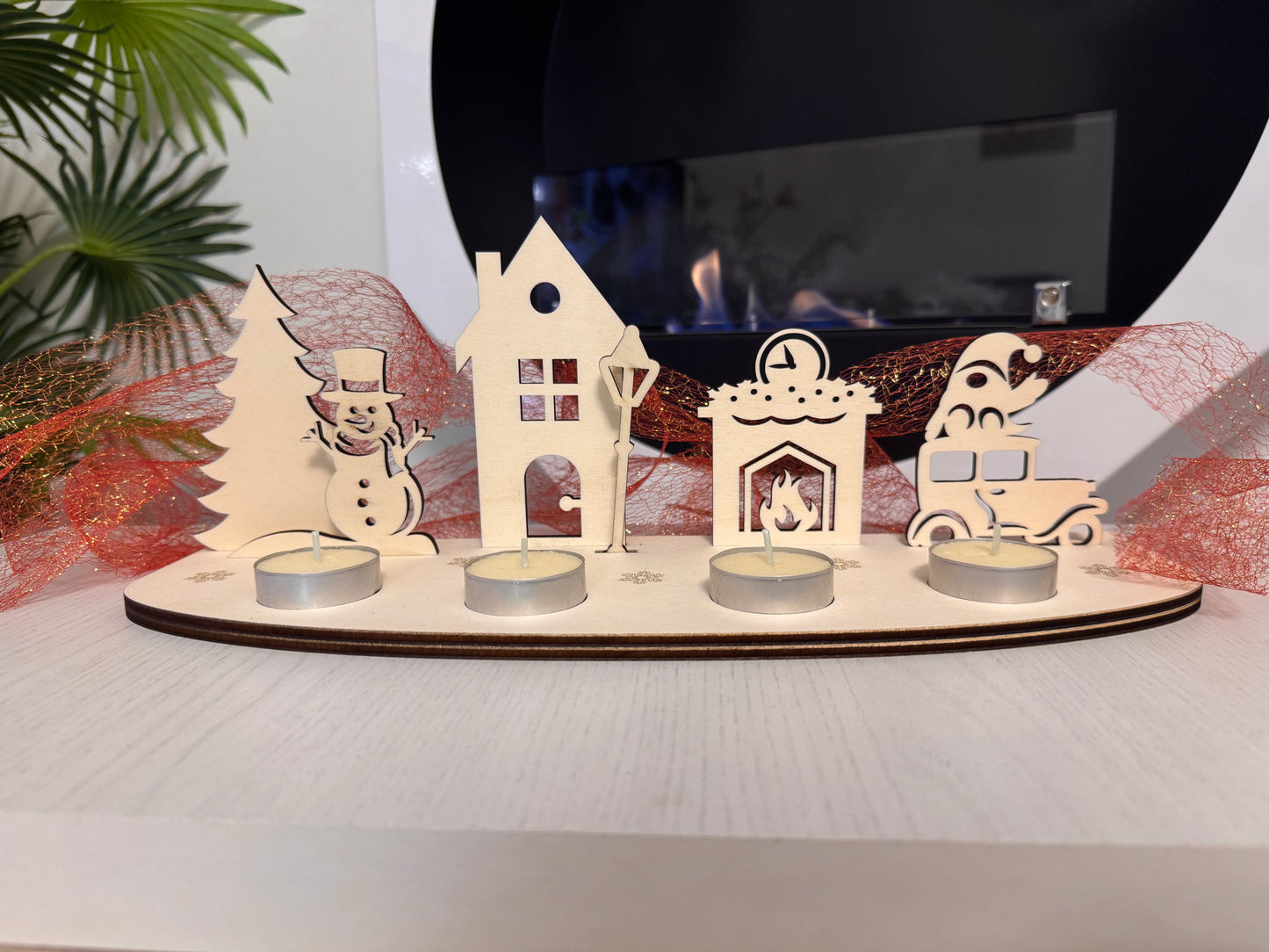 Corona avvento in legno