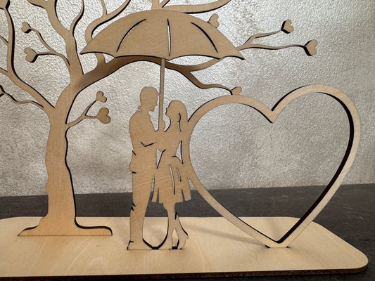 Portafoto in Legno Personalizzato "Love is in the air"