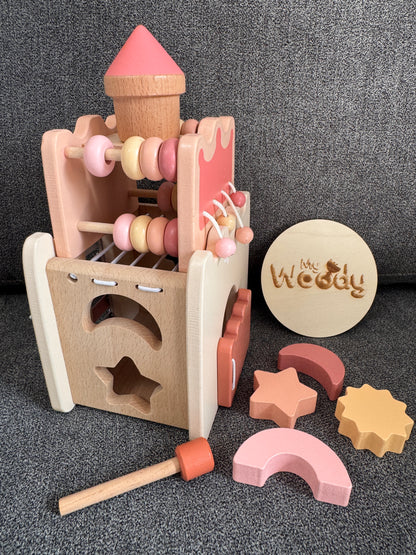 Gioco Montessori "Busy Board Castello Rosa"