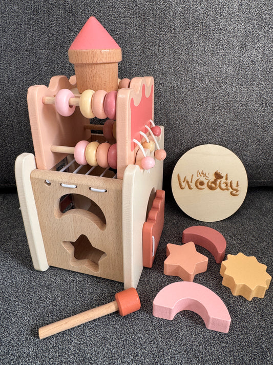 Gioco Montessori "Busy Board Castello Rosa"