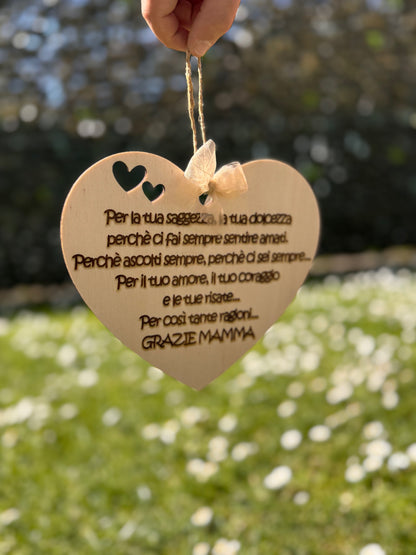 Cuore in Legno Festa della Mamma ❤️