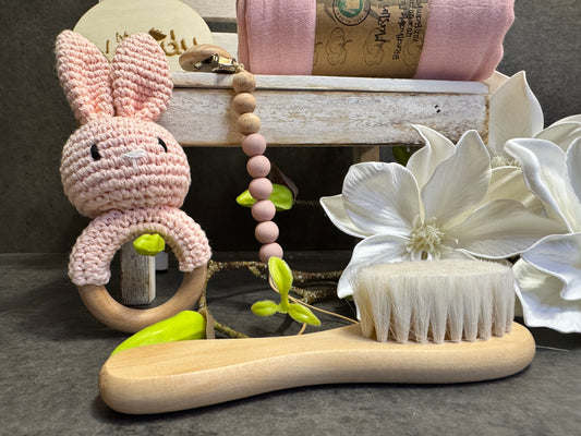 Set Regalo Neonato "Primi Sogni Rose Bunny"