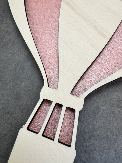 Fiocco nascita Mongolfiera in legno