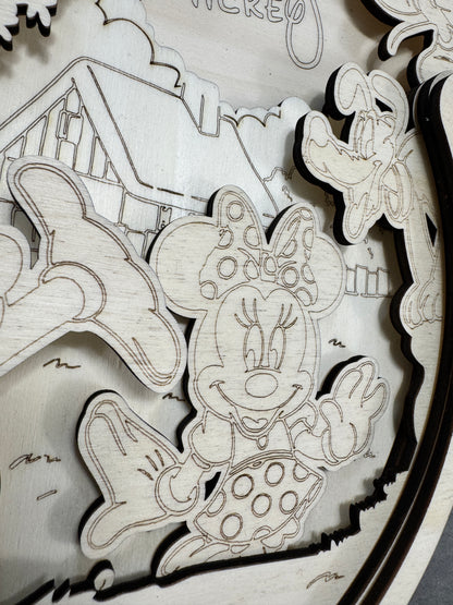 Decorazione in legno Topolino 3D