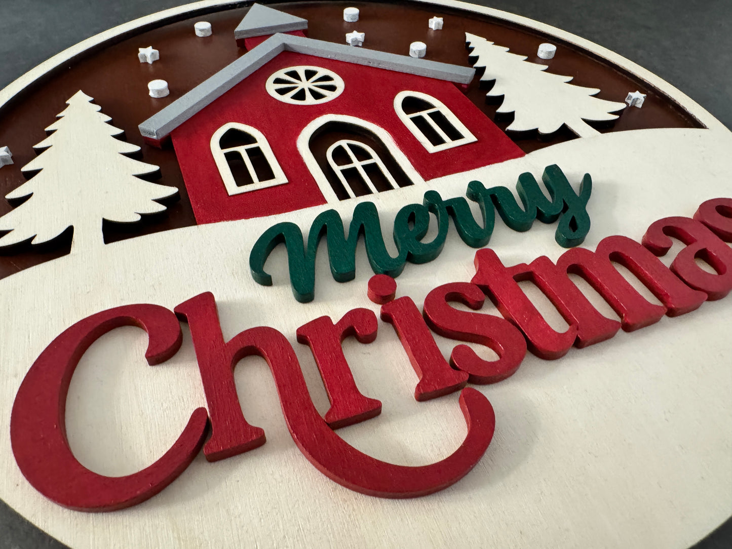 Ghirlanda Natalizia in Legno con Effetto 3D