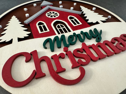 Ghirlanda Natalizia in Legno con Effetto 3D