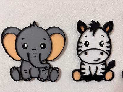 Animalettti Safari 3D in Legno da appendere