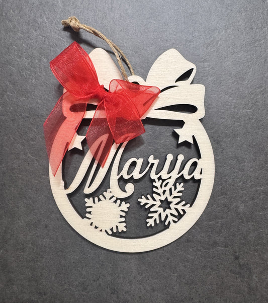 Pallina di Natale in Legno con nome