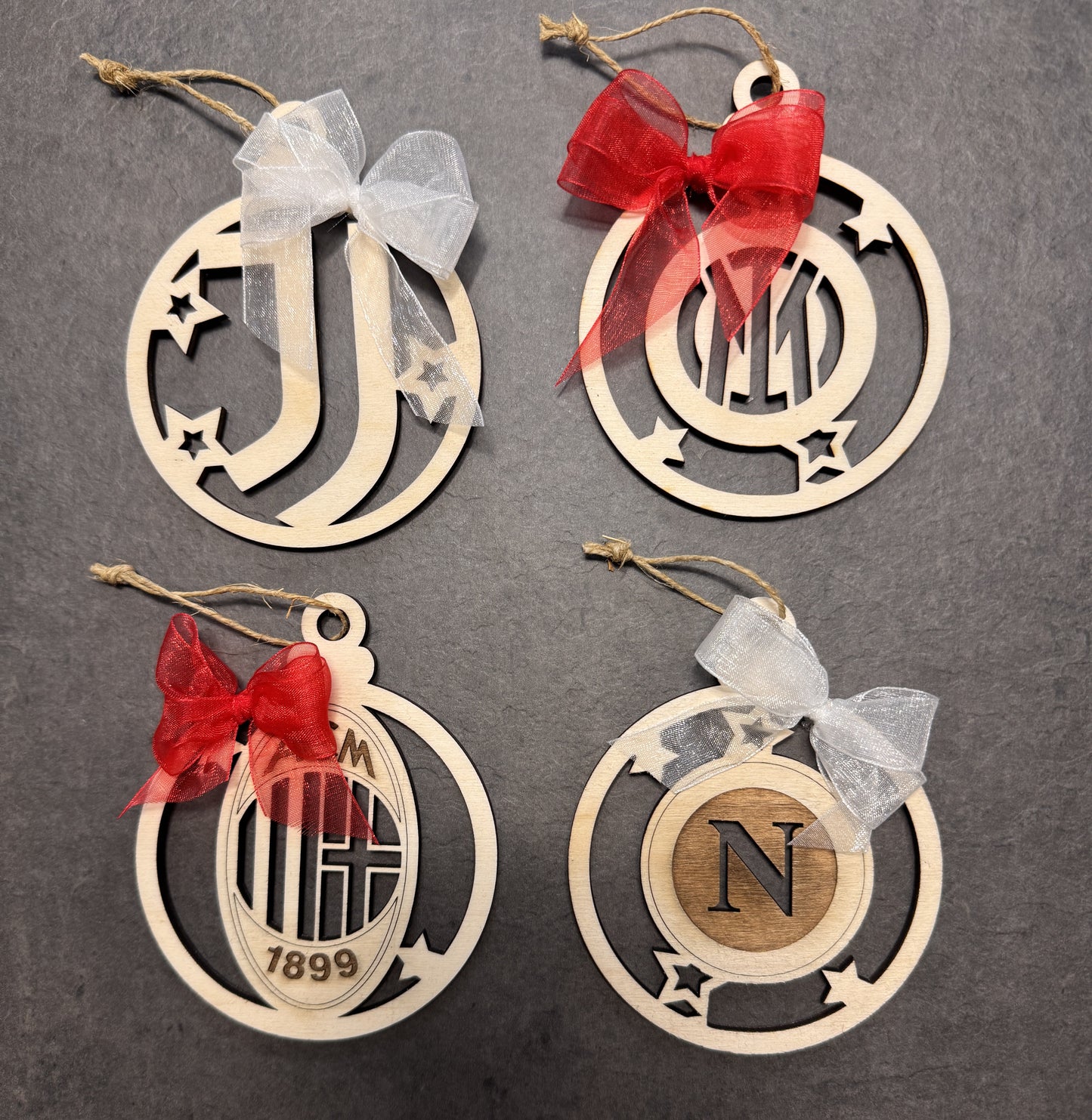 Pallina di Natale in Legno Squadra di Calcio