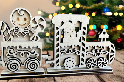 Trenino Natalizio in Legno Babbo Natale