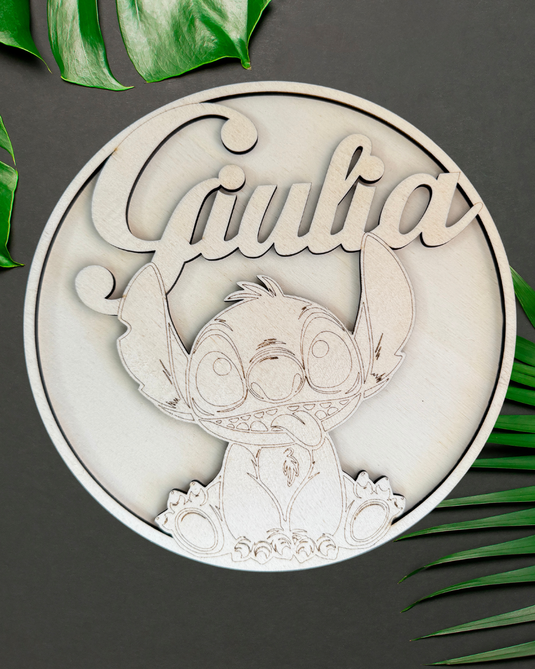 Cerchio in legno personalizzato Stitch