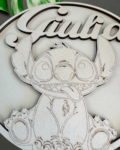 Cerchio in legno personalizzato Stitch