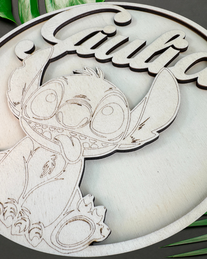 Cerchio in legno personalizzato Stitch