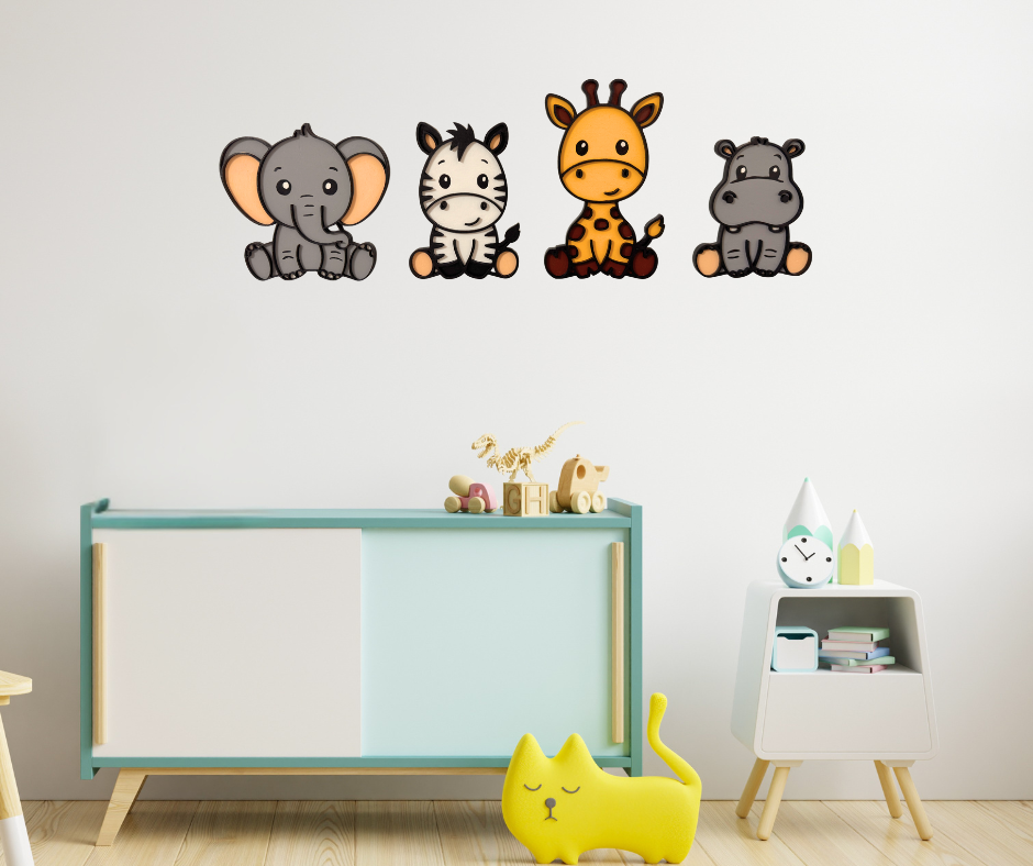 Animalettti Safari 3D in Legno da appendere