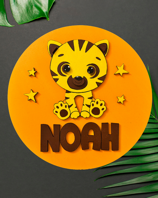 Fuoriporta in legno 3D personalizzato con Tigrotto