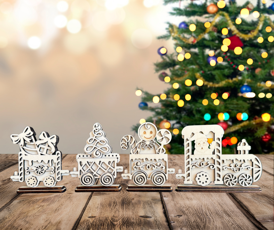 Trenino Natalizio in Legno Babbo Natale