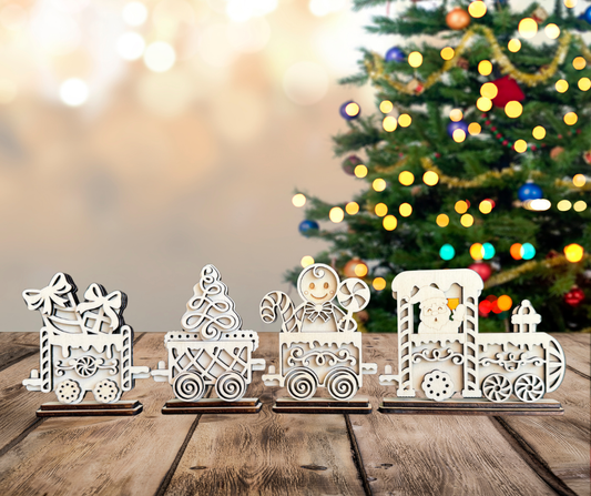 Trenino Natalizio in Legno Babbo Natale