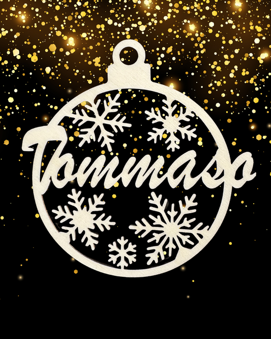 Pallina di Natale in Legno con Nome Personalizzato