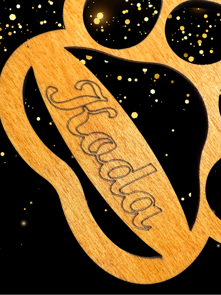 Pallina in legno personalizzata a forma di zampa