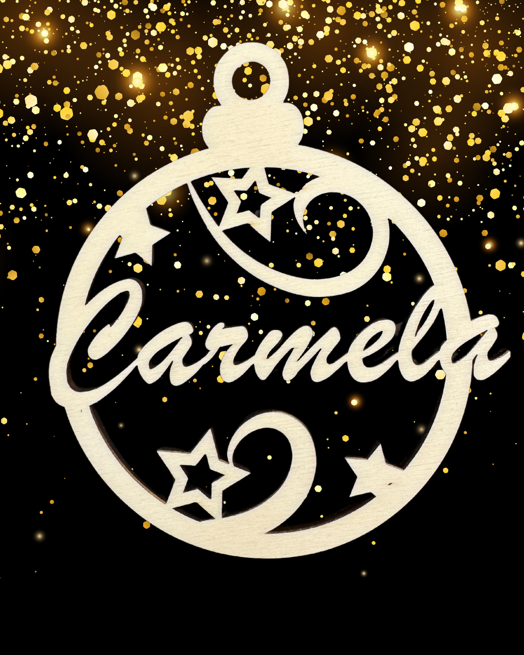 Pallina di Natale in Legno con Nome Personalizzato