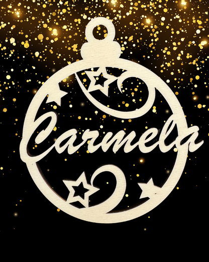 Pallina di Natale in Legno con Nome Personalizzato