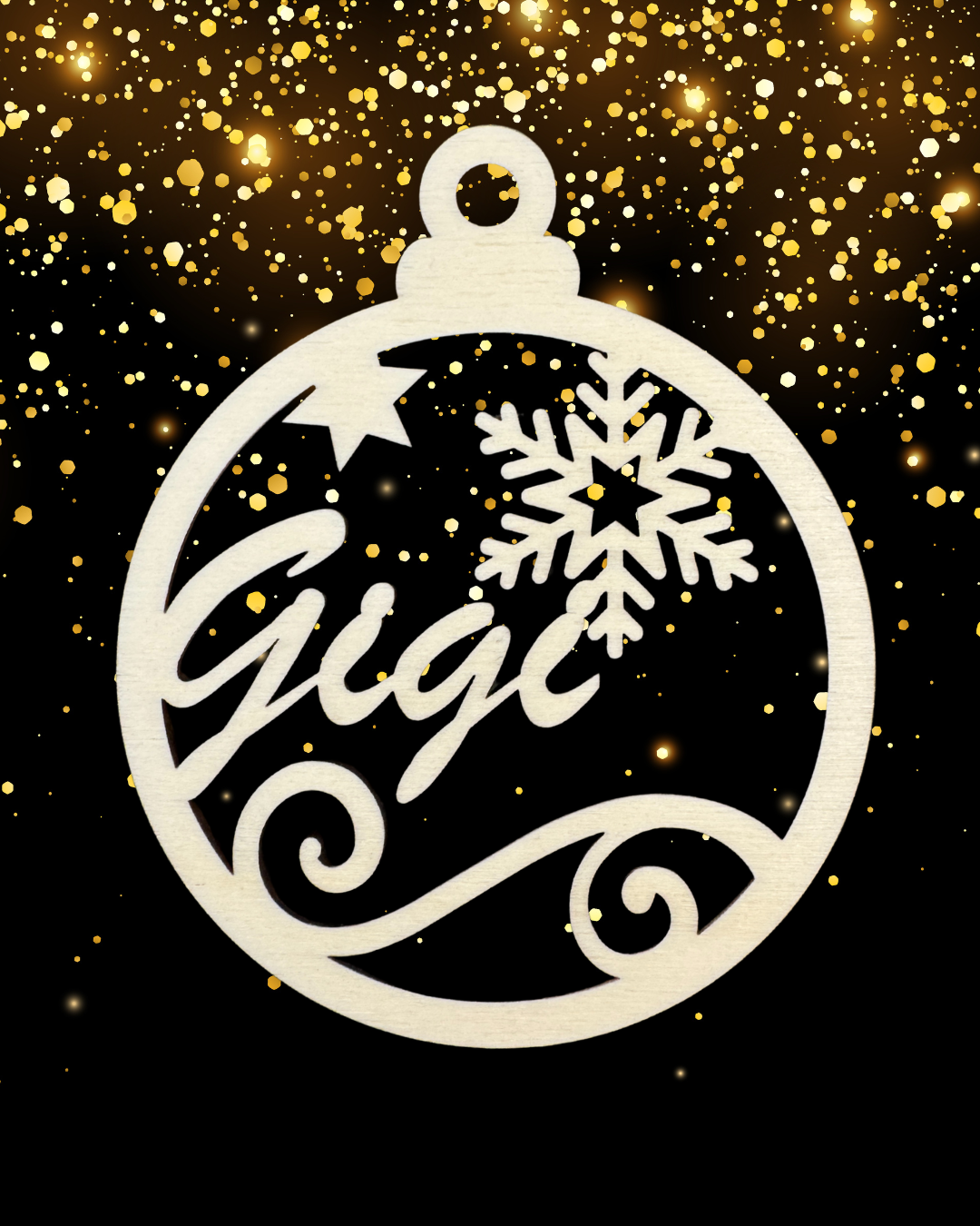 Pallina di Natale in Legno con Nome Personalizzato