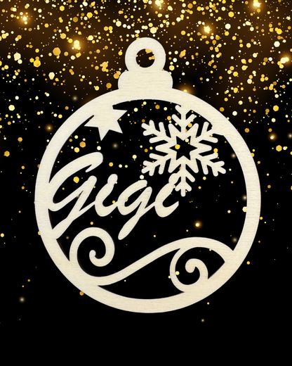 Pallina di Natale in Legno con Nome Personalizzato