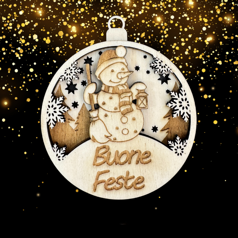 Set Palline di Natale in Legno – Animali 3D