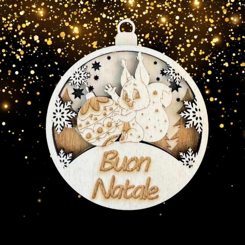 Set Palline di Natale in Legno – Animali 3D