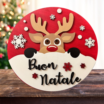 Renna Natalizia WallDecor in legno