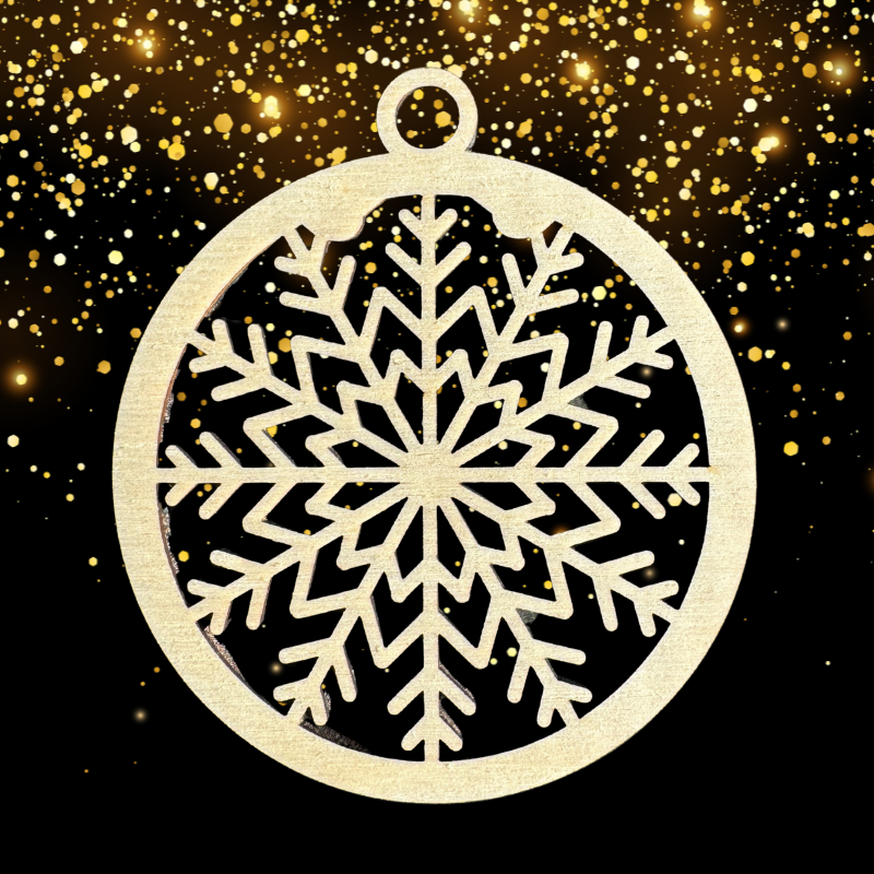 Set Palline di Natale in Legno – Fiocchi di Neve