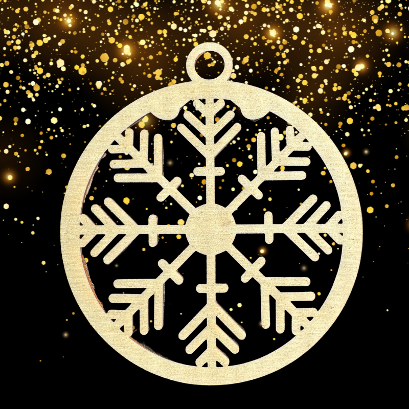 Set Palline di Natale in Legno – Fiocchi di Neve