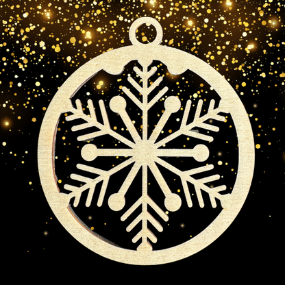 Set Palline di Natale in Legno – Fiocchi di Neve