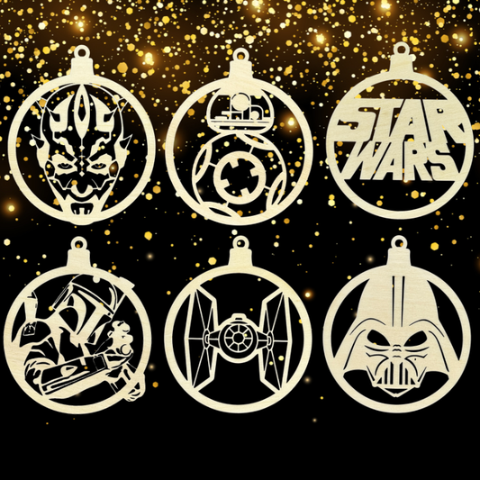 Set Palline di Natale in Legno – Star Wars