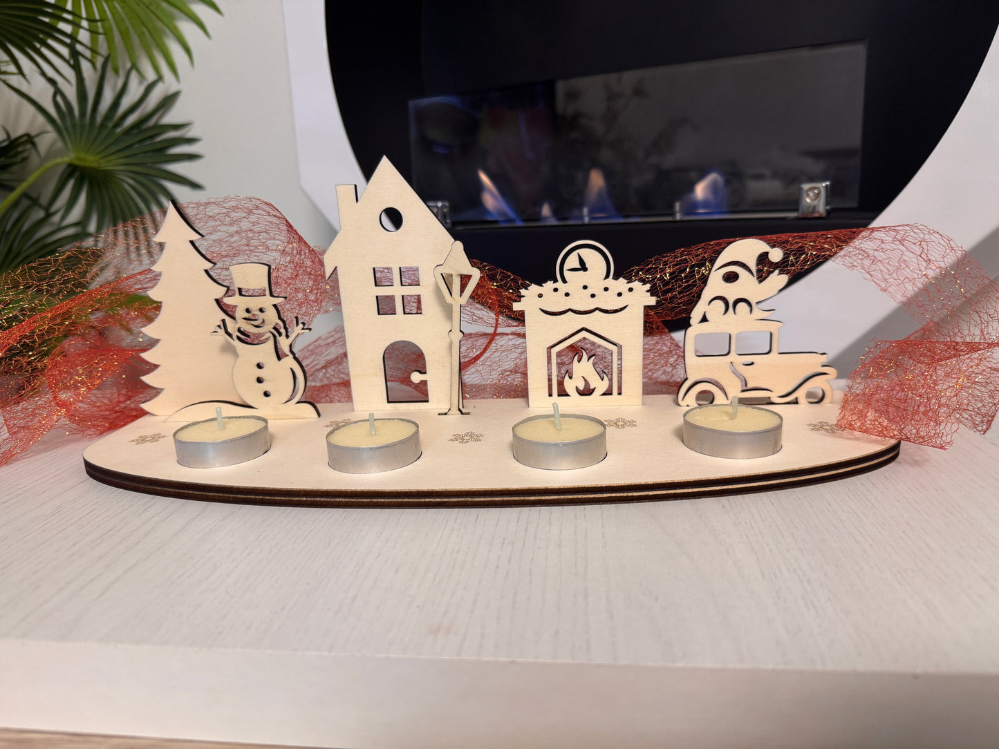 Corona avvento in legno