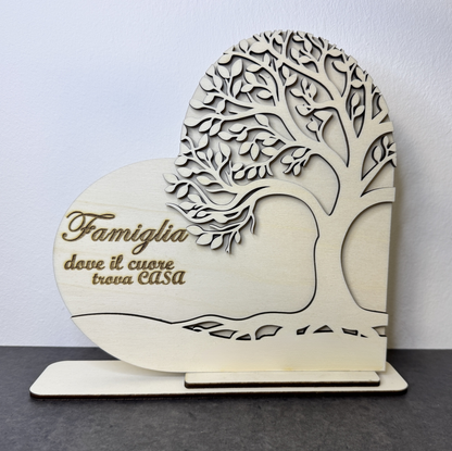 Cuore in Legno con Albero della Vita
