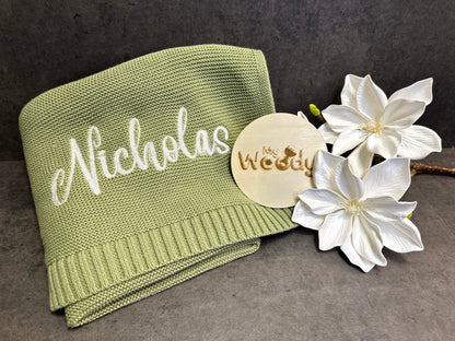 Coperta in Cotone con Personalizzazione Ricamata