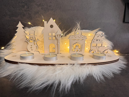 Corona avvento in legno