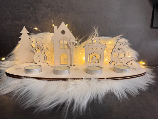 Corona avvento in legno