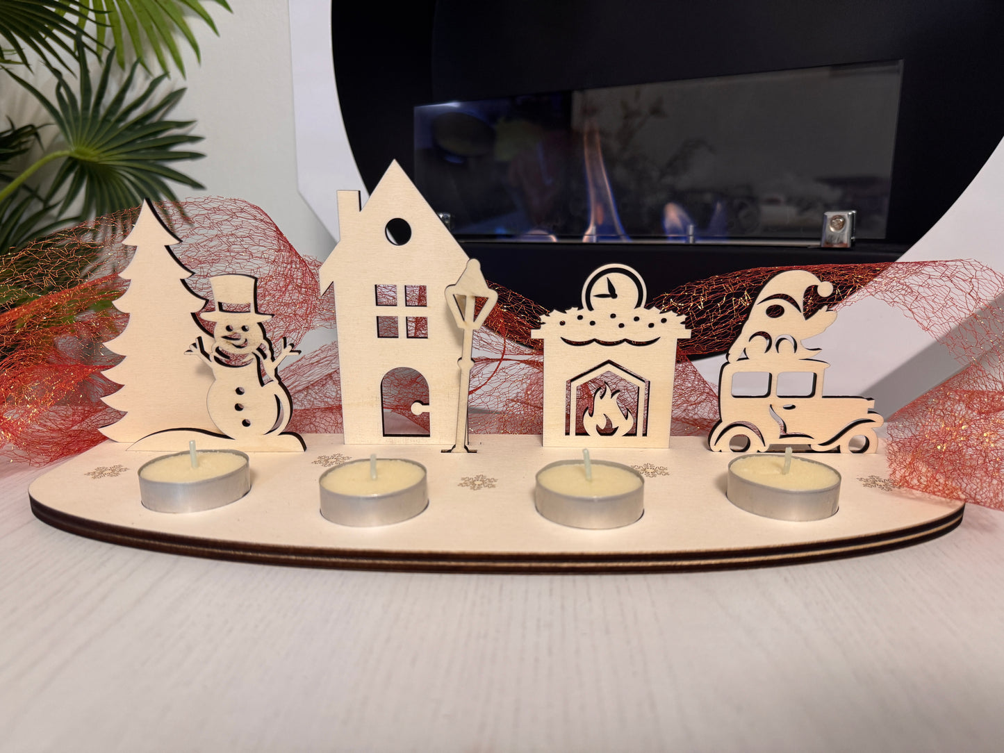 Corona avvento in legno