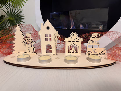 Corona avvento in legno