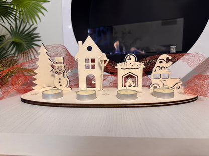 Corona avvento in legno