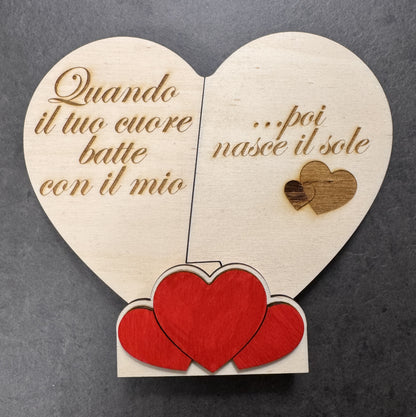 Cuore Personalizzato in legno con Dedica