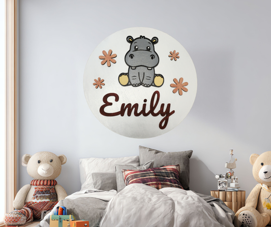 Fuoriporta in legno personalizzato con nome e Hyppo