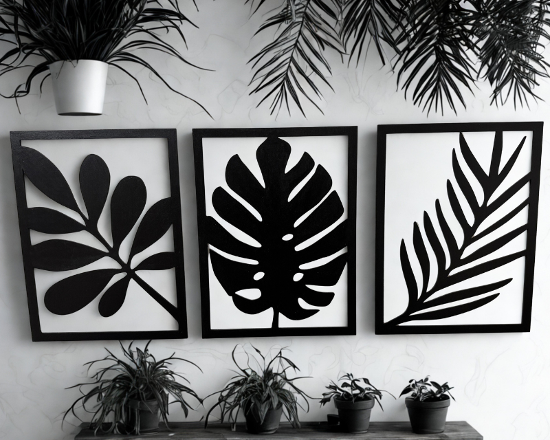 WallDecor Foglie in legno 3D