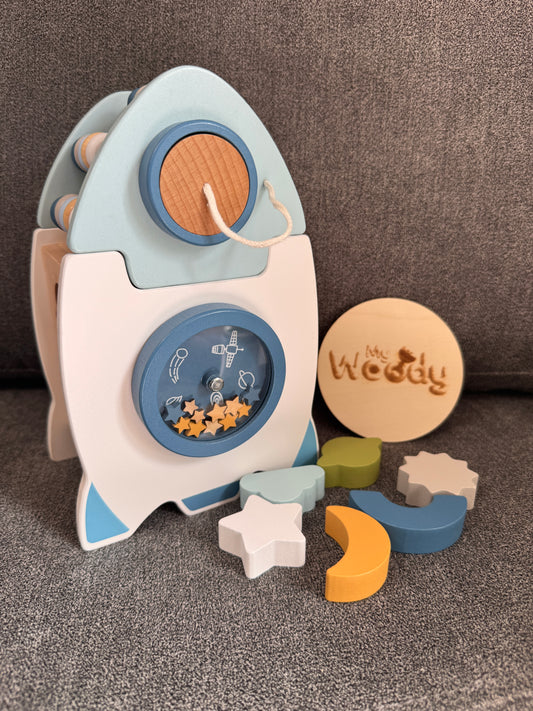 Gioco Montessori "Busy Board Missile sensoriale"