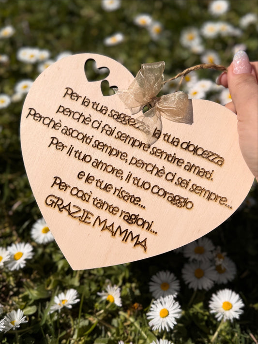 Cuore in Legno Festa della Mamma ❤️